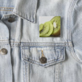 Badge Carré 5 Cm Plan rapproché des tranches de kiwi (En situation)