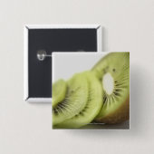 Badge Carré 5 Cm Plan rapproché des tranches de kiwi (Devant & derrière)