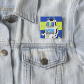 Badge Carré 5 Cm Plan rapproché d'un robot (En situation)