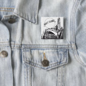 Badge Carré 5 Cm Planète quotidienne (En situation)