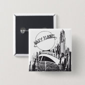 Badge Carré 5 Cm Planète quotidienne (Devant & derrière)