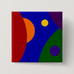 Badge Carré 5 Cm Planètes d'arc-en-ciel