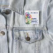 Badge Carré 5 Cm Plante la semence de la connaissance Dandelion cit (En situation)