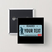 Badge Carré 5 Cm Plaque de licence Idaho Sasquatch (Devant & derrière)