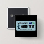 Badge Carré 5 Cm Plaque de licence Washington Sasquatch (Devant & derrière)