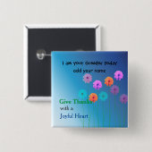 Badge Carré 5 Cm Plaque de nom de l'église Greeter (Devant & derrière)