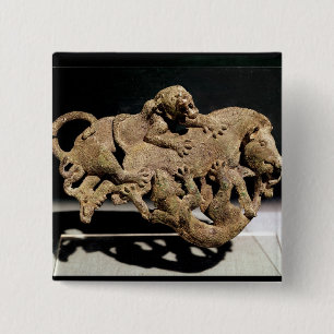 Badge Carré 5 Cm Plaque ornementale dépeignant un sanglier