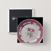 Badge Carré 5 Cm Plat avec la conception botanique (Devant & derrière)