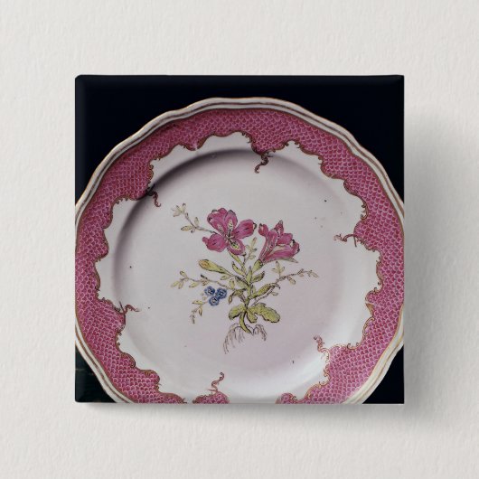 Badge Carré 5 Cm Plat avec la conception botanique (Devant)