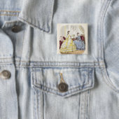 Badge Carré 5 Cm Plat de mode montrant des ballgowns (En situation)