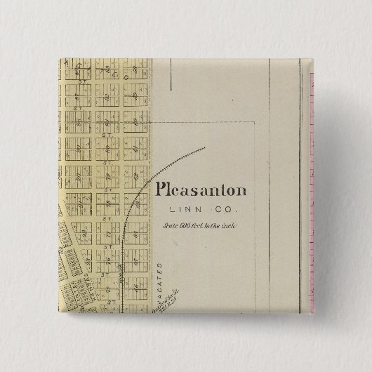 Badge Carré 5 Cm Pleasanton, Mapleton et Hammond, Kansas (Devant)