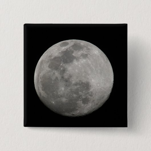 Badge Carré 5 Cm Pleine lune en noir et blanc. Crédit : Arthur (Devant)