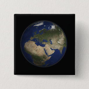 Badge Carré 5 Cm Pleine vue de la terre de l'Afrique, de l'Europe,