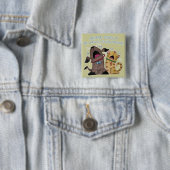 Badge Carré 5 Cm Pleurer sur un chien et un chat - Quelle honte de  (En situation)