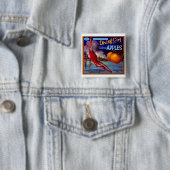 Badge Carré 5 Cm Plongée Fille Californie Pommes (En situation)