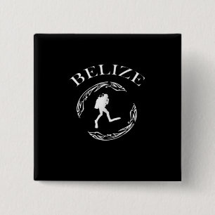 Badge Carré 5 Cm Plongée Vintage Belize Scuba Ocean Costume Cadeau