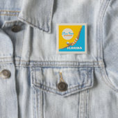 Badge Carré 5 Cm Plongez Dans Le Soleil | Floride (En situation)