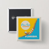 Badge Carré 5 Cm Plongez Dans Le Soleil | Floride (Devant & derrière)