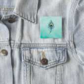 Badge Carré 5 Cm Plume (En situation)