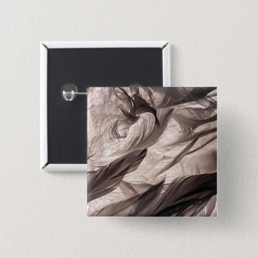 Badge Carré 5 Cm Plumes (Devant & derrière)