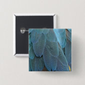 Badge Carré 5 Cm Plumes bleues (Devant & derrière)