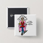 Badge Carré 5 Cm Plus de numéros qu'un Humour de magazine (Devant & derrière)