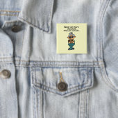 Badge Carré 5 Cm Plus d'Humours au chocolat (En situation)