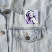 Badge Carré 5 Cm Plutôt mauve (En situation)