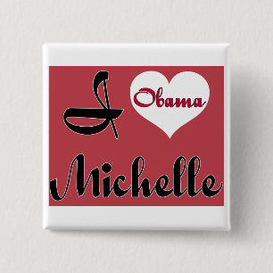 Badge Carré 5 Cm pnk de Michelle obama