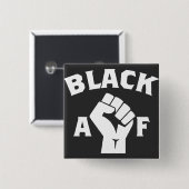 Badge Carré 5 Cm Poing AF noir (Devant & derrière)