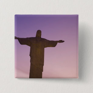 Badge Carré 5 Cm Point de vue, statue du Christ à Corcovado, 704
