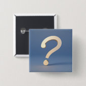 Badge Carré 5 Cm Point d'interrogation Gold unique (Devant & derrière)