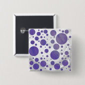Badge Carré 5 Cm Pointe Polka Smear Blueberry (Devant & derrière)