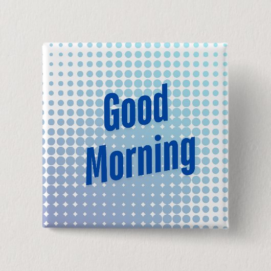 Badge Carré 5 Cm Points Bleus du bon matin (Devant)