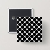 Badge Carré 5 Cm Points noirs et blancs 2. (Devant & derrière)