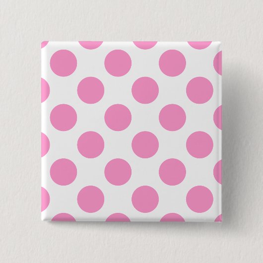 Badge Carré 5 Cm Pois blancs et roses (Devant)