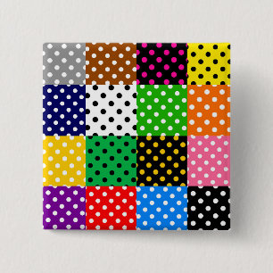 Badge Carré 5 Cm Pois de surfaces composées multicolores
