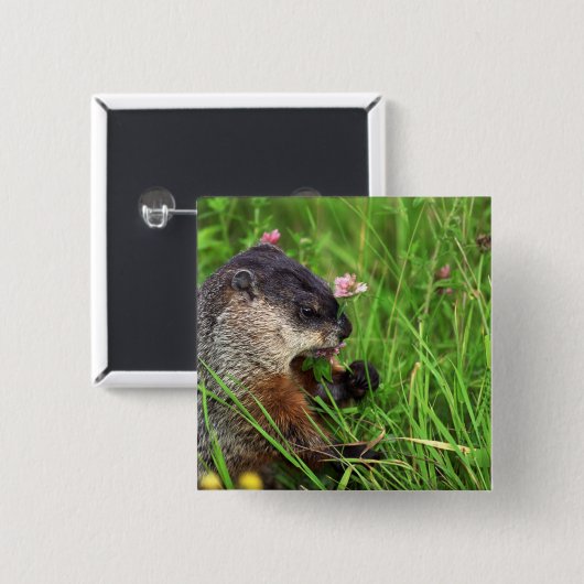 Badge Carré 5 Cm Poisson de trèfle (Devant & derrière)