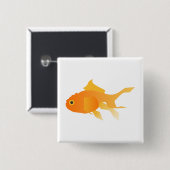 Badge Carré 5 Cm Poisson d'or (Devant & derrière)