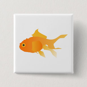 Badge Carré 5 Cm Poisson d'or