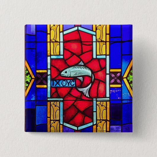 Badge Carré 5 Cm Poisson IXOYC (Devant)