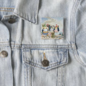Badge Carré 5 Cm Poissonnerie par la mer, c.1860 (huile sur la (En situation)