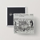 Badge Carré 5 Cm Poissons de cuisine (Devant & derrière)