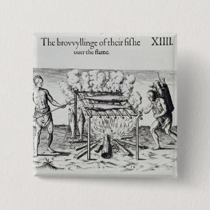 Badge Carré 5 Cm Poissons de cuisine