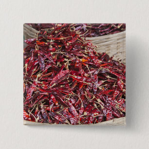 Badge Carré 5 Cm Poivrons rouges au marché local