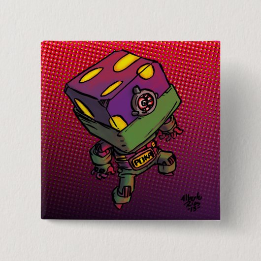 Badge Carré 5 Cm Poka (Devant)