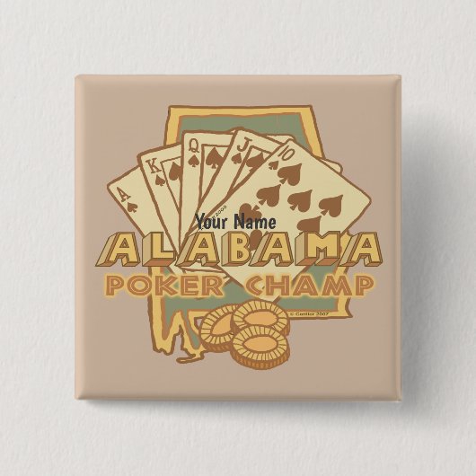 Badge Carré 5 Cm Poker en Alabama (Devant)