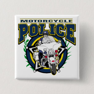 Badge Carré 5 Cm Police de moto