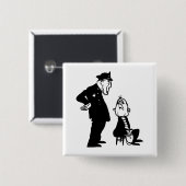 Badge Carré 5 Cm Police et cambriolage (Devant & derrière)