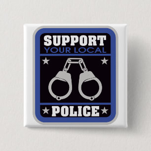 Badge Carré 5 Cm Police locale de soutien